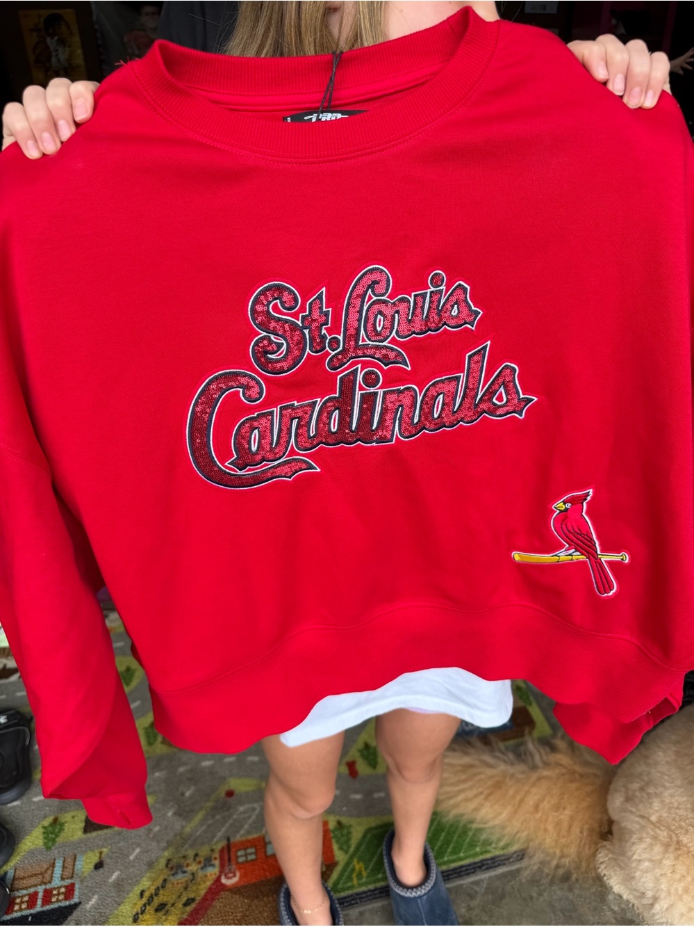 Red Crewneck Sweatshirt - Women's